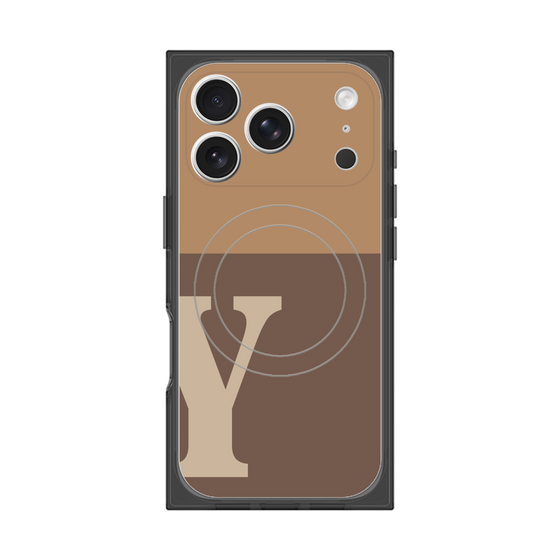 Premium Square Case with MagSafe［ Original - initial two tone - Y brown ］
