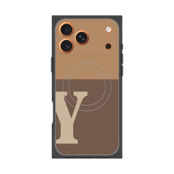 Premium Square Case with MagSafe［ Original - initial two tone - Y brown ］