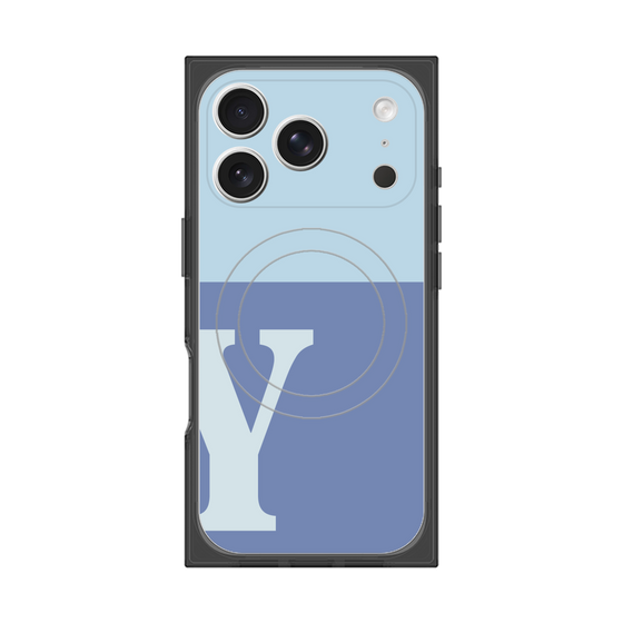 Premium Square Case with MagSafe［ Original - initial two tone - Y blue ］