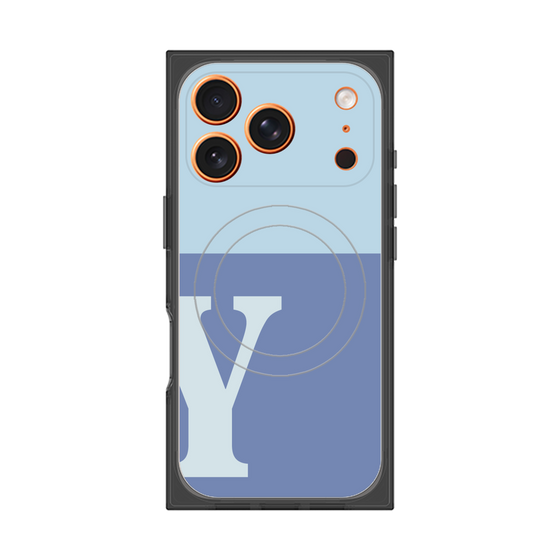 Premium Square Case with MagSafe［ Original - initial two tone - Y blue ］