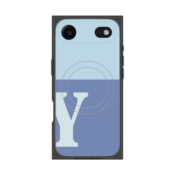 Premium Square Case with MagSafe［ Original - initial two tone - Y blue ］