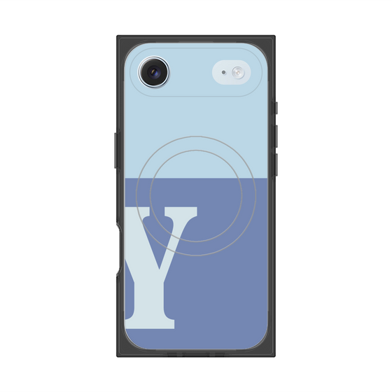 Premium Square Case with MagSafe［ Original - initial two tone - Y blue ］