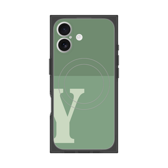 Premium Square Case with MagSafe［ Original - initial two tone - Y green ］