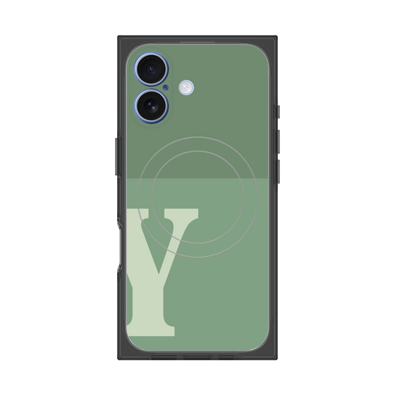 Premium Square Case with MagSafe［ Original - initial two tone - Y green ］