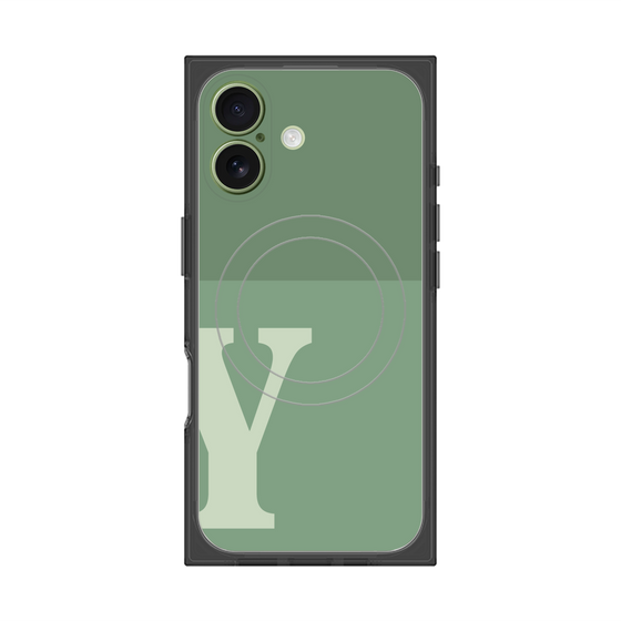 Premium Square Case with MagSafe［ Original - initial two tone - Y green ］