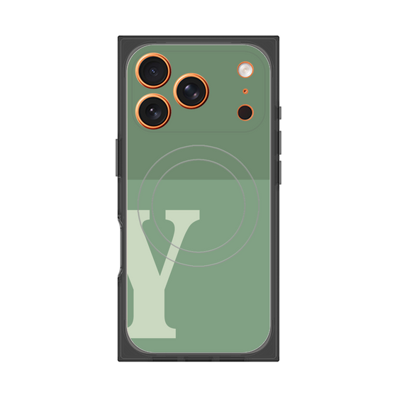 Premium Square Case with MagSafe［ Original - initial two tone - Y green ］