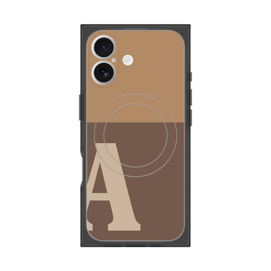 Premium Square Case with MagSafe［ Original - initial two tone - A brown ］