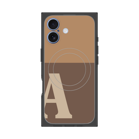 Premium Square Case with MagSafe［ Original - initial two tone - A brown ］