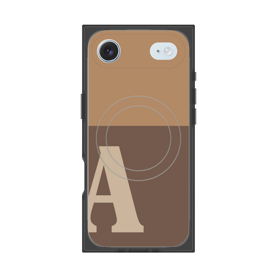 Premium Square Case with MagSafe［ Original - initial two tone - A brown ］