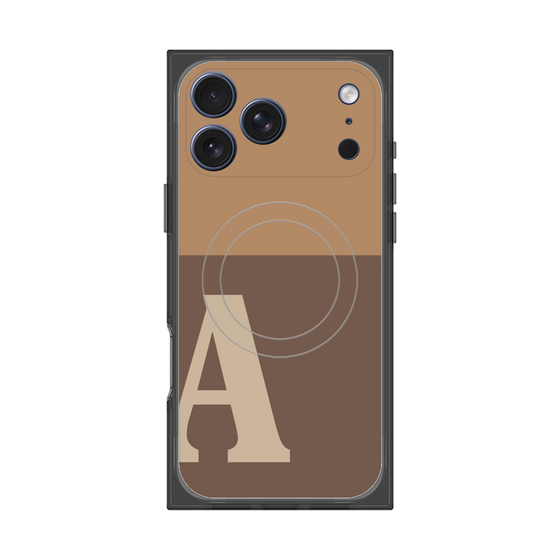 Premium Square Case with MagSafe［ Original - initial two tone - A brown ］