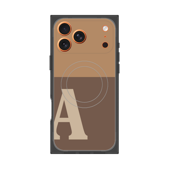 Premium Square Case with MagSafe［ Original - initial two tone - A brown ］