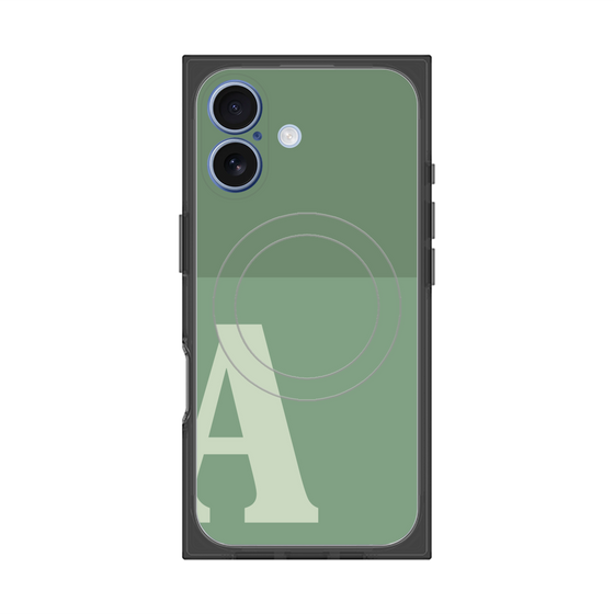 Premium Square Case with MagSafe［ Original - initial two tone - A green ］