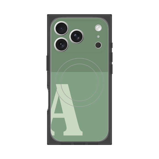 Premium Square Case with MagSafe［ Original - initial two tone - A green ］