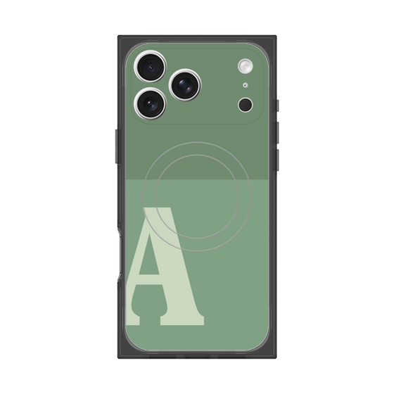 Premium Square Case with MagSafe［ Original - initial two tone - A green ］