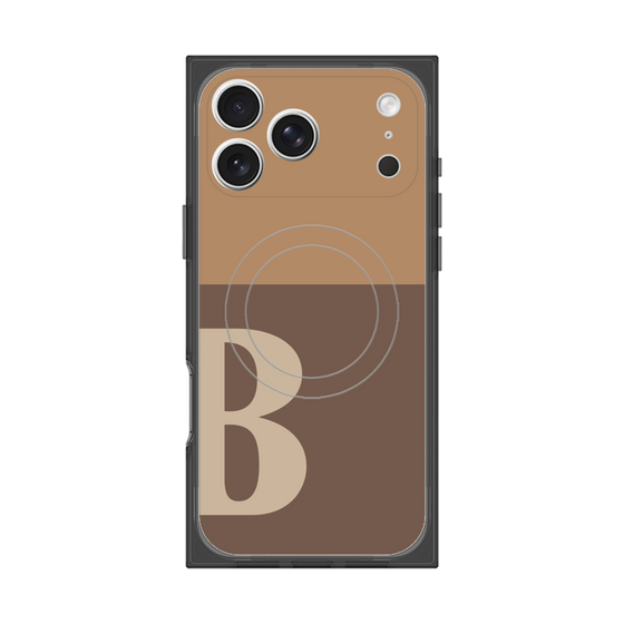 Premium Square Case with MagSafe［ Original - initial two tone - B brown ］