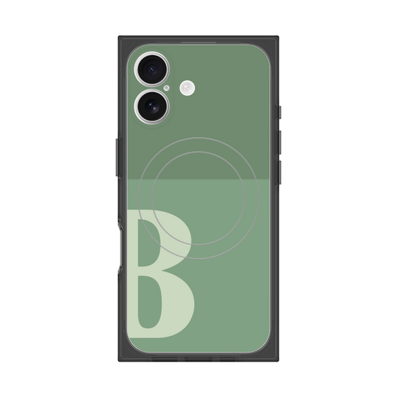 Premium Square Case with MagSafe［ Original - initial two tone - B green ］