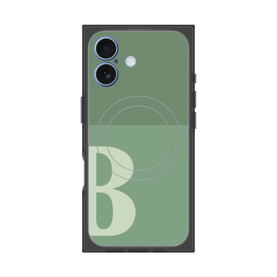 Premium Square Case with MagSafe［ Original - initial two tone - B green ］