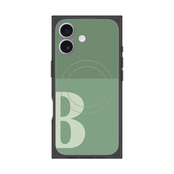 Premium Square Case with MagSafe［ Original - initial two tone - B green ］