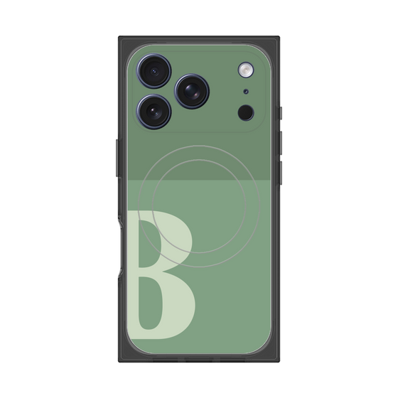 Premium Square Case with MagSafe［ Original - initial two tone - B green ］