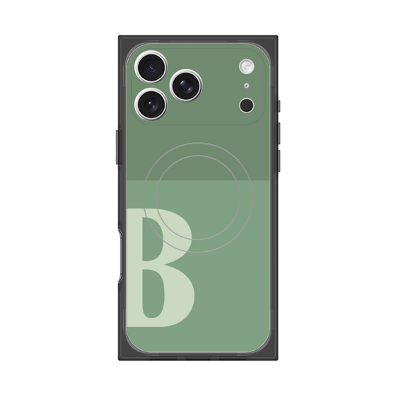 Premium Square Case with MagSafe［ Original - initial two tone - B green ］