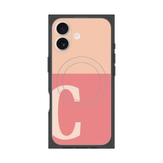 Premium Square Case with MagSafe［ Original - initial two tone - C pink ］