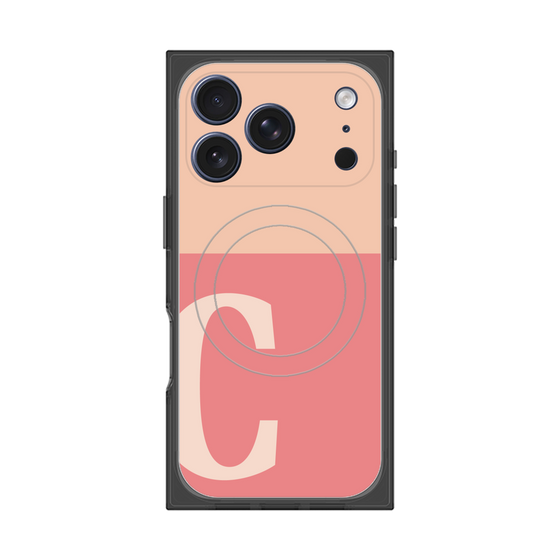 Premium Square Case with MagSafe［ Original - initial two tone - C pink ］