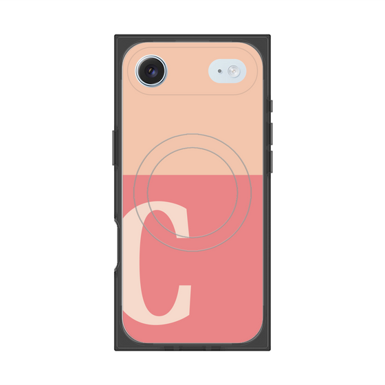 Premium Square Case with MagSafe［ Original - initial two tone - C pink ］