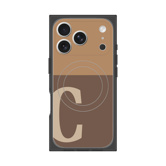 Premium Square Case with MagSafe［ Original - initial two tone - C brown ］