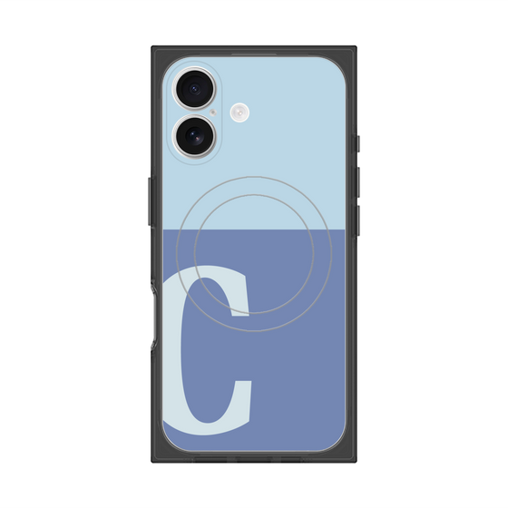 Premium Square Case with MagSafe［ Original - initial two tone - C blue ］