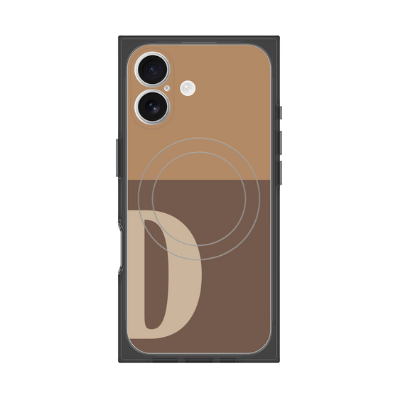 Premium Square Case with MagSafe［ Original - initial two tone - D brown ］