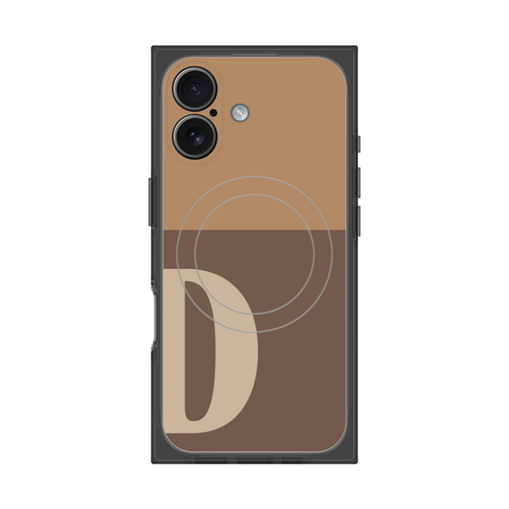 Premium Square Case with MagSafe［ Original - initial two tone - D brown ］
