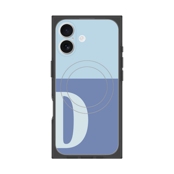 Premium Square Case with MagSafe［ Original - initial two tone - D blue ］