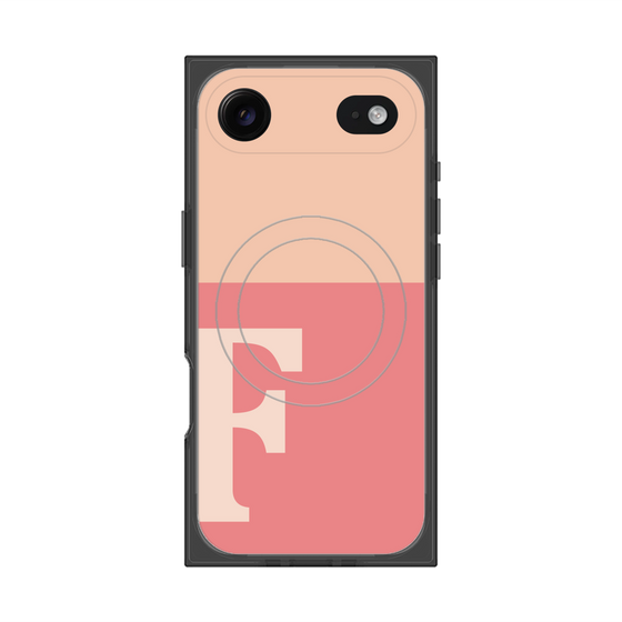 Premium Square Case with MagSafe［ Original - initial two tone - F pink ］