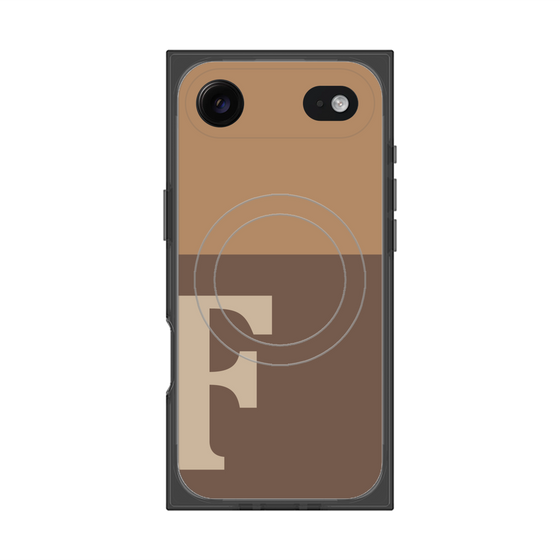 Premium Square Case with MagSafe［ Original - initial two tone - F brown ］