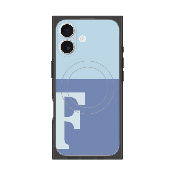 Premium Square Case with MagSafe［ Original - initial two tone - F blue ］