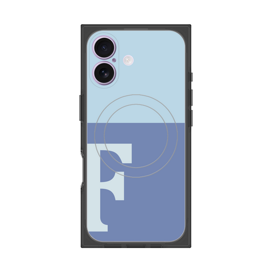 Premium Square Case with MagSafe［ Original - initial two tone - F blue ］