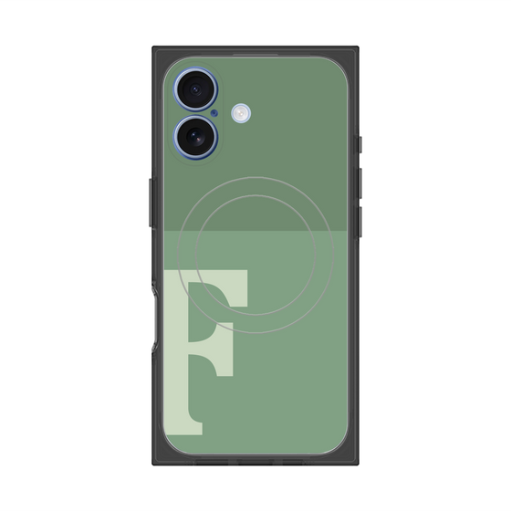Premium Square Case with MagSafe［ Original - initial two tone - F green ］