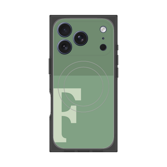 Premium Square Case with MagSafe［ Original - initial two tone - F green ］