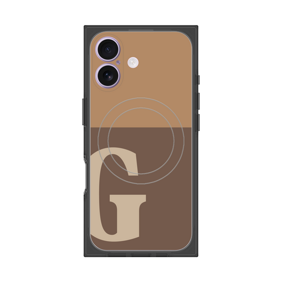 Premium Square Case with MagSafe［ Original - initial two tone - G brown ］
