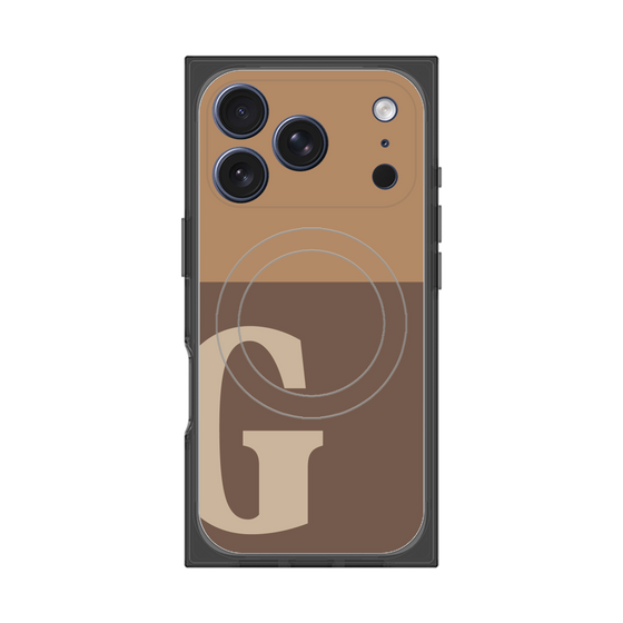Premium Square Case with MagSafe［ Original - initial two tone - G brown ］