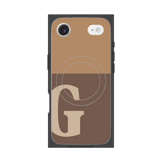 Premium Square Case with MagSafe［ Original - initial two tone - G brown ］