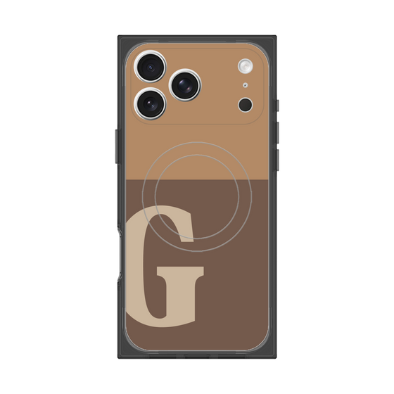 Premium Square Case with MagSafe［ Original - initial two tone - G brown ］