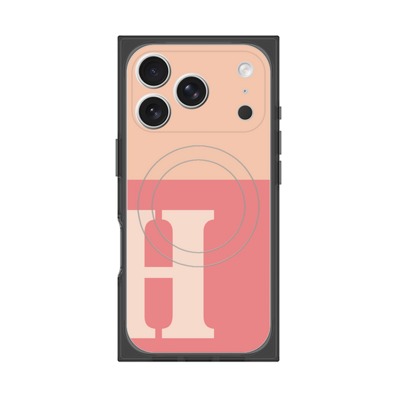 Premium Square Case with MagSafe［ Original - initial two tone - H pink ］