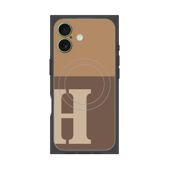 Premium Square Case with MagSafe［ Original - initial two tone - H brown ］