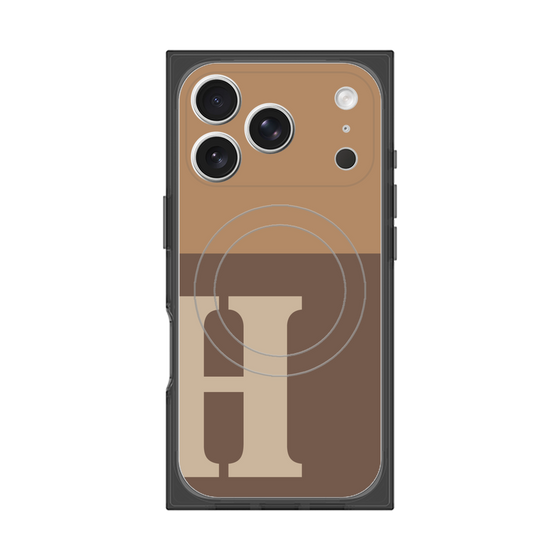 Premium Square Case with MagSafe［ Original - initial two tone - H brown ］