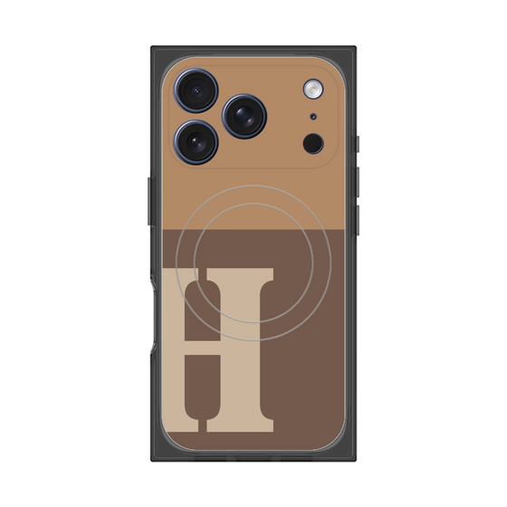 Premium Square Case with MagSafe［ Original - initial two tone - H brown ］