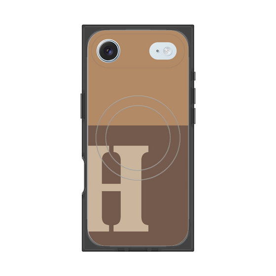 Premium Square Case with MagSafe［ Original - initial two tone - H brown ］
