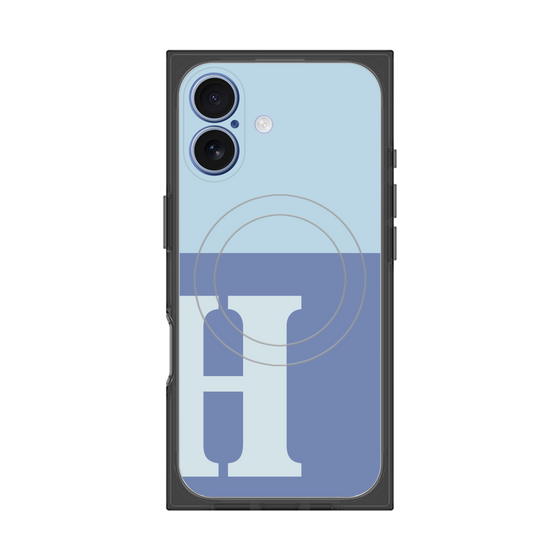 Premium Square Case with MagSafe［ Original - initial two tone - H blue ］