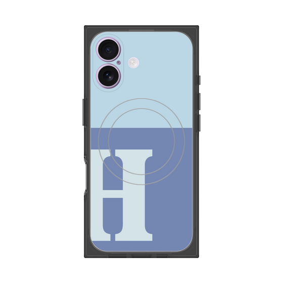 Premium Square Case with MagSafe［ Original - initial two tone - H blue ］