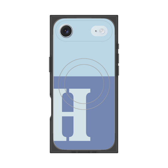 Premium Square Case with MagSafe［ Original - initial two tone - H blue ］